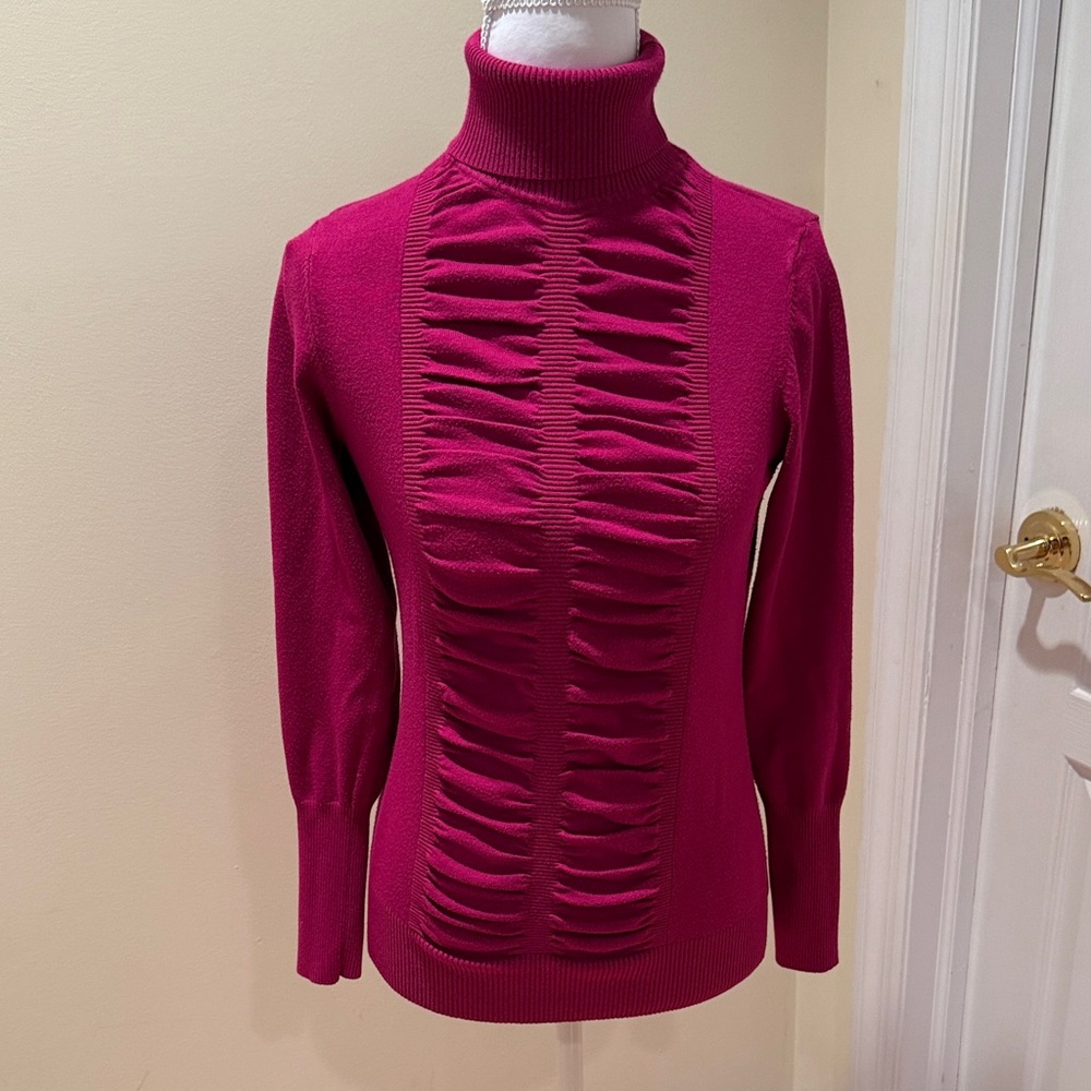 Cache Fuchsia Turtleneck Sweater